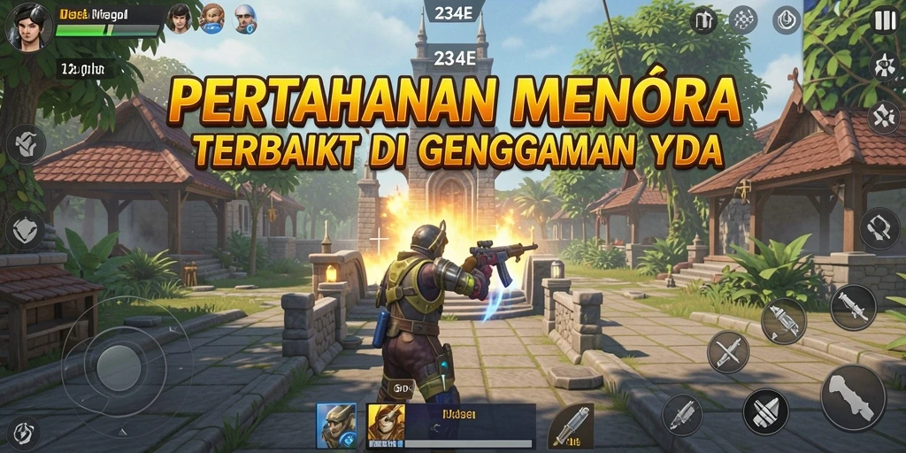 Tampilan gameplay menara yang menegangkan dalam 234E.