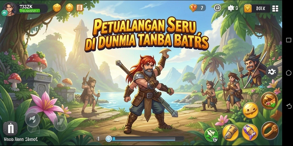 Screenshot menunjukkan aksi mendebarkan dalam dunia petualangan 33ZK.