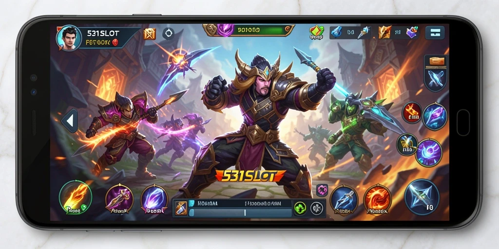 Screenshot gameplay menegangkan di 531SLOT yang menunjukkan pertarungan tim.