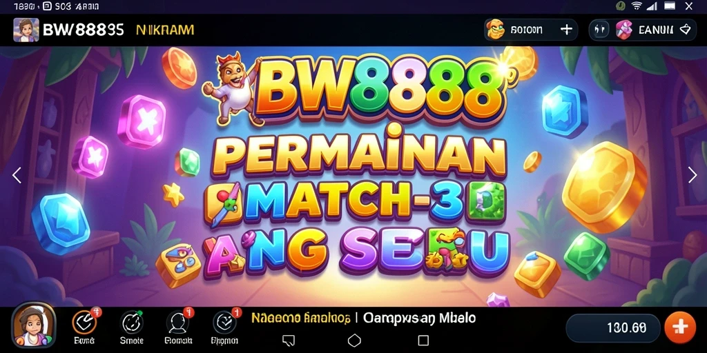 Tampilan gameplay BW888 yang menarik dengan elemen Match-3.