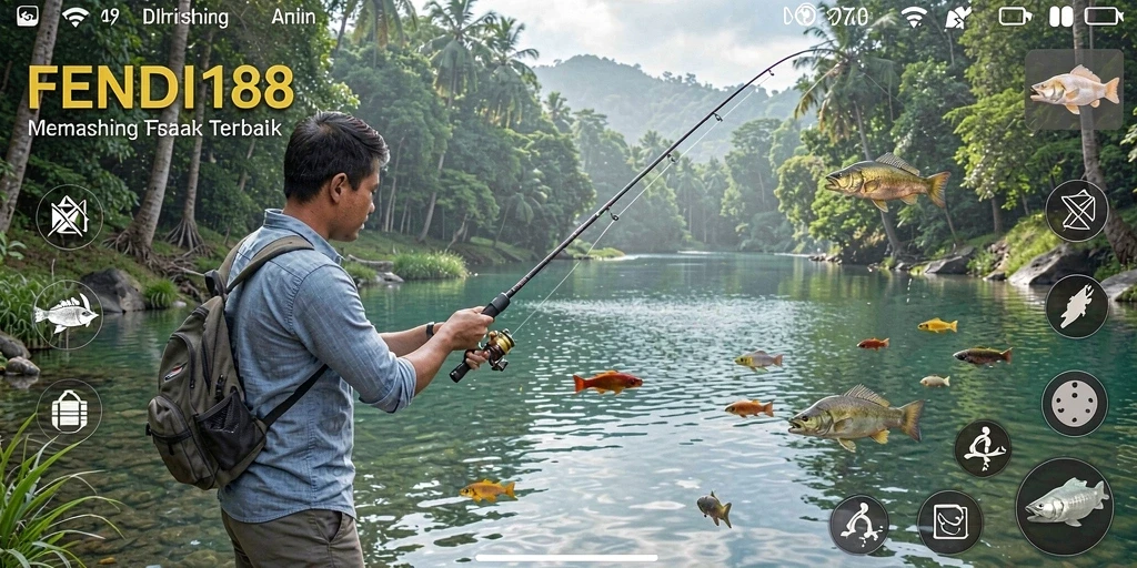 Tampilan gameplay FENDI188 dengan aksi memancing yang seru.