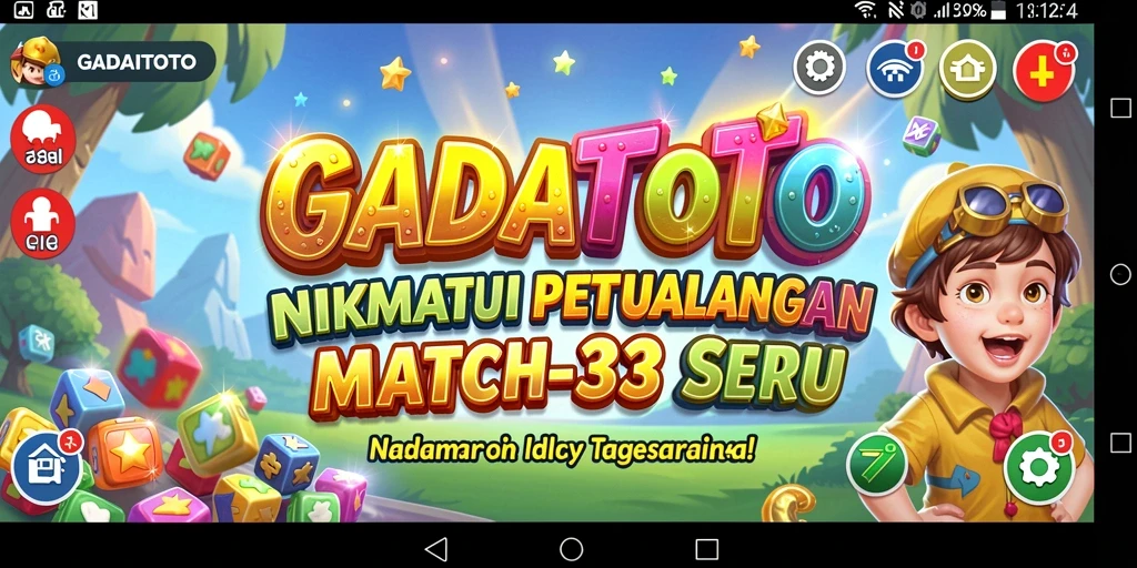 Screenshot GADAITOTO menampilkan gameplay Match-3 yang menantang dan seru.