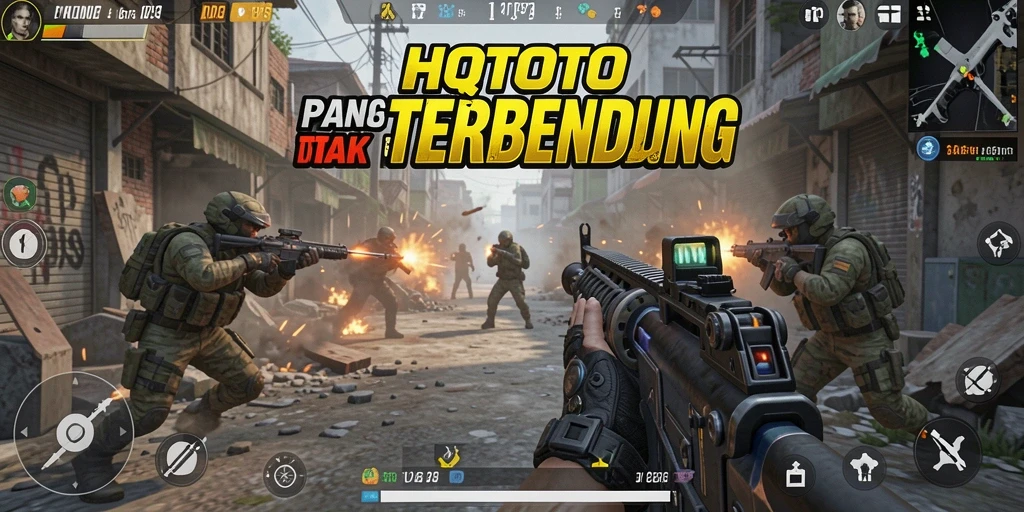 Screenshot gameplay HQTOTO menunjukkan aksi seru dari game FPS.