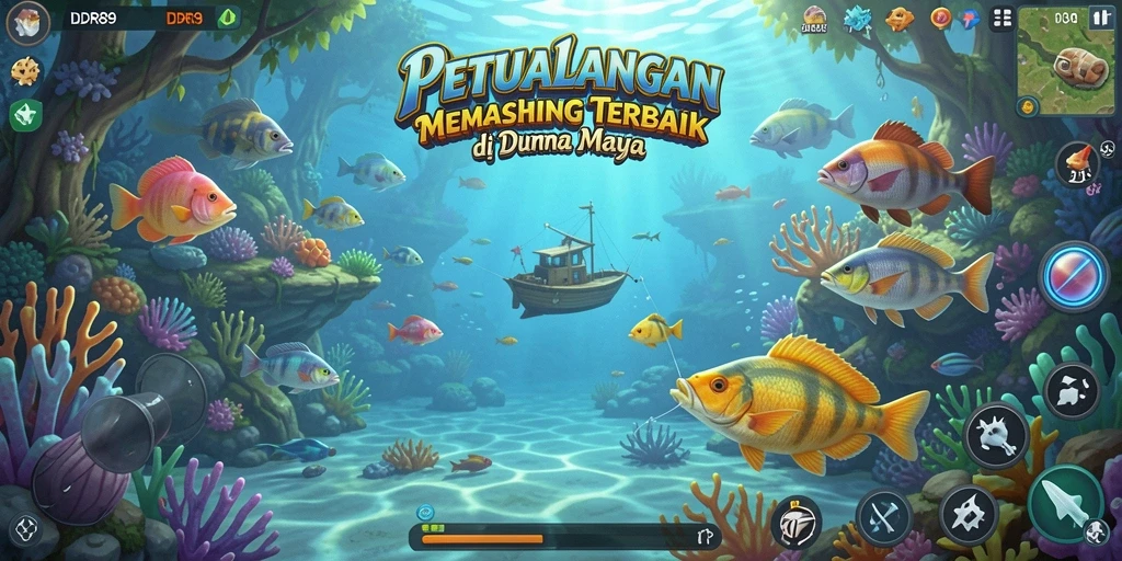 Tampilan gameplay IDR89 dengan grafik mempesona saat memancing.