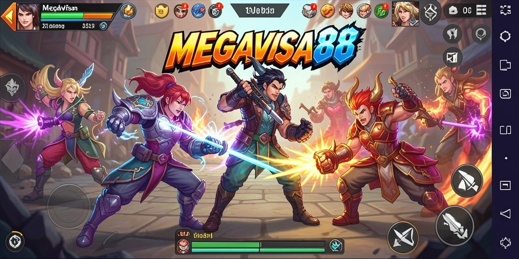 Tangkapan layar utama MEGAVISA88 menampilkan aksi pertarungan yang mendebarkan.
