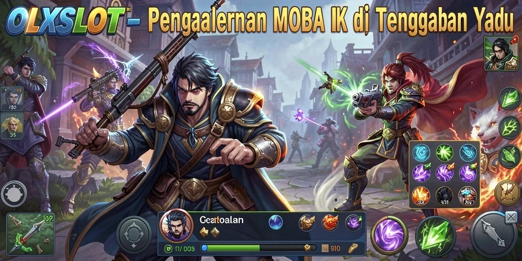 Tampilan gameplay menarik dari OLXSLOT dalam pertempuran MOBA.