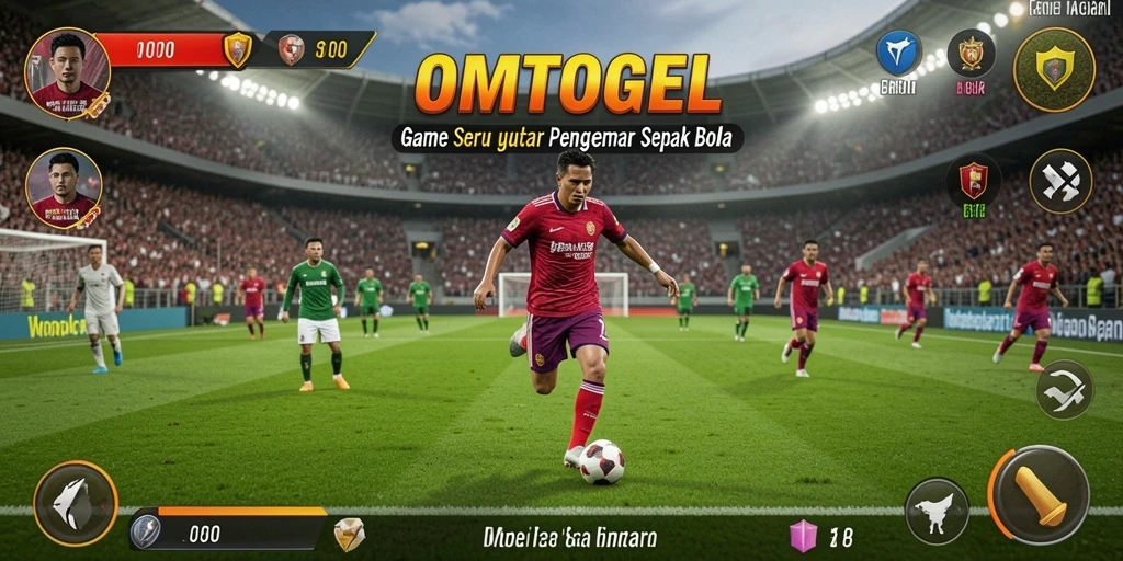 Tampilan gameplay seru dalam aplikasi OMTOGEL untuk penggemar sepak bola.