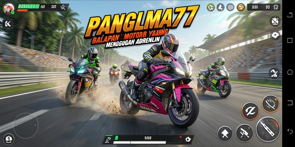 Gameplay seru dan menegangkan dari PANGLIMA77 saat balapan motor.