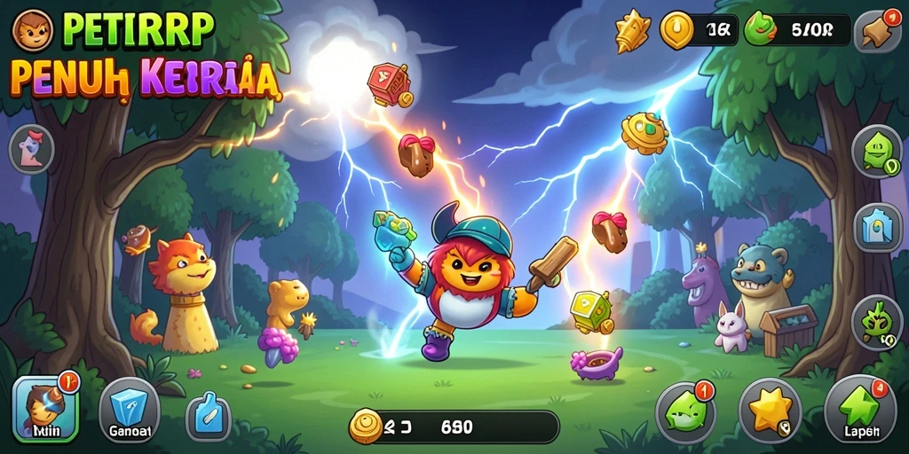 Tampilan gameplay PETIRRP yang menarik dan penuh aksi Idle.