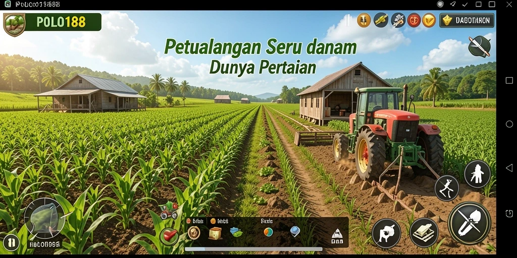 Tampilan gameplay seru di POLO188 saat merawat ladang dan hewan ternak.