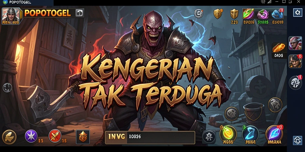 Screenshot menampilkan suasana mencekam dalam permainan POPOTOGEL.