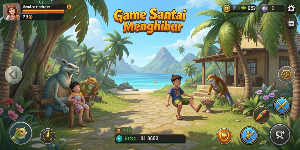 Tampilan gameplay PP7 yang cerah dan penuh warna.