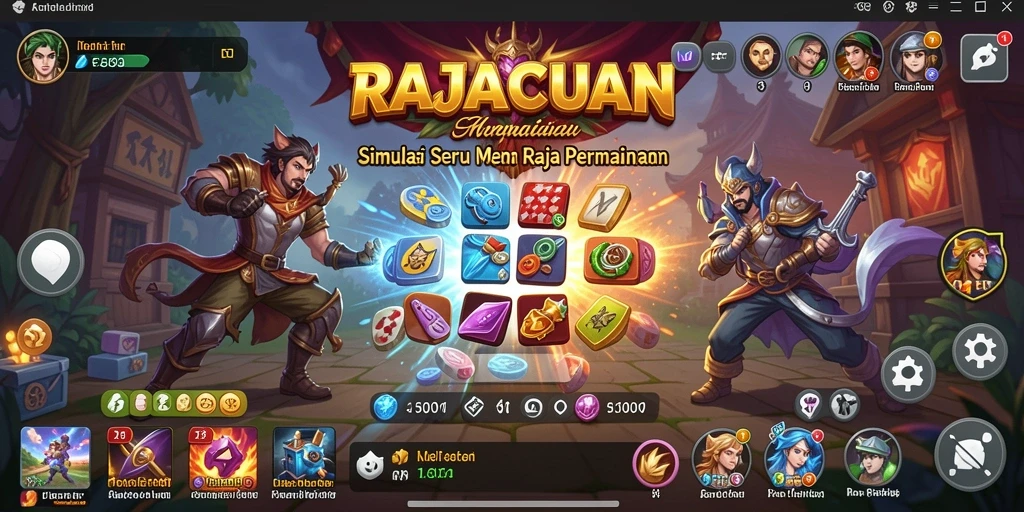 Tampilan gameplay RAJACUAN yang menarik dengan berbagai tantangan dan interaksi.