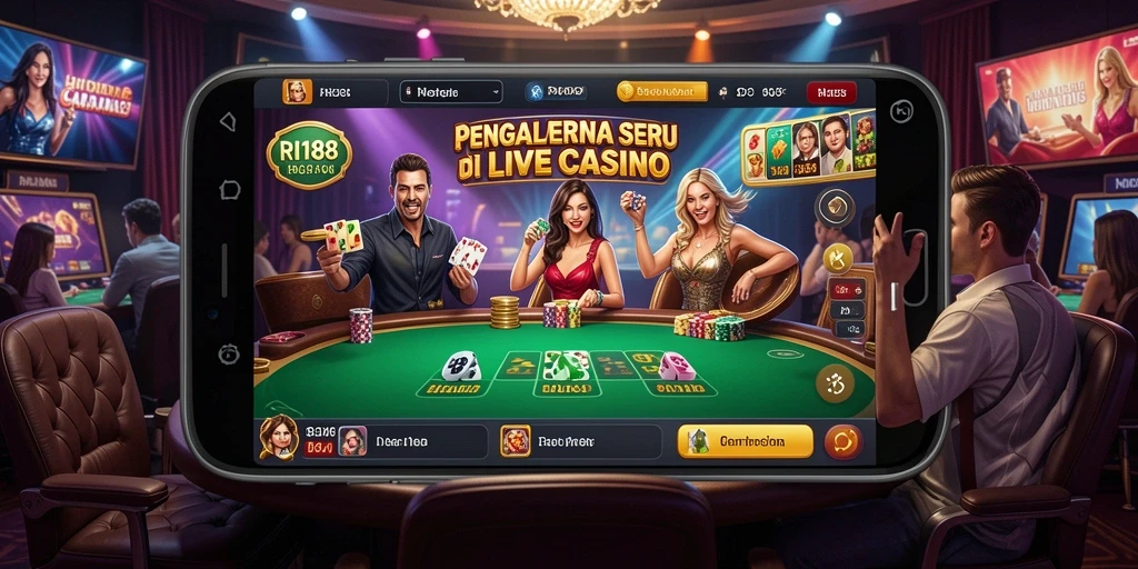 Screenshot menunjukkan gameplay seru RI188 di Live Casino.