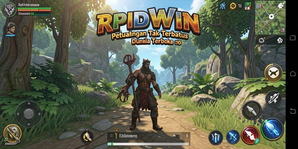 Screenshot gameplay RPIDWIN yang menampilkan dunia terbuka yang menakjubkan.