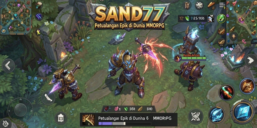 Gameplay menarik di dunia SAND77 dengan aksi MMORPG seru.