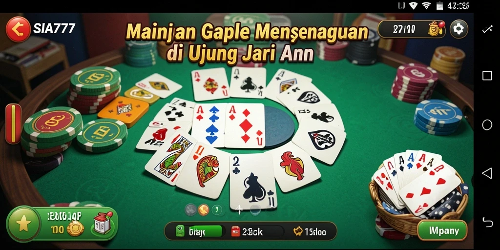 Gameplay seru dalam aplikasi Gaple SIA777.