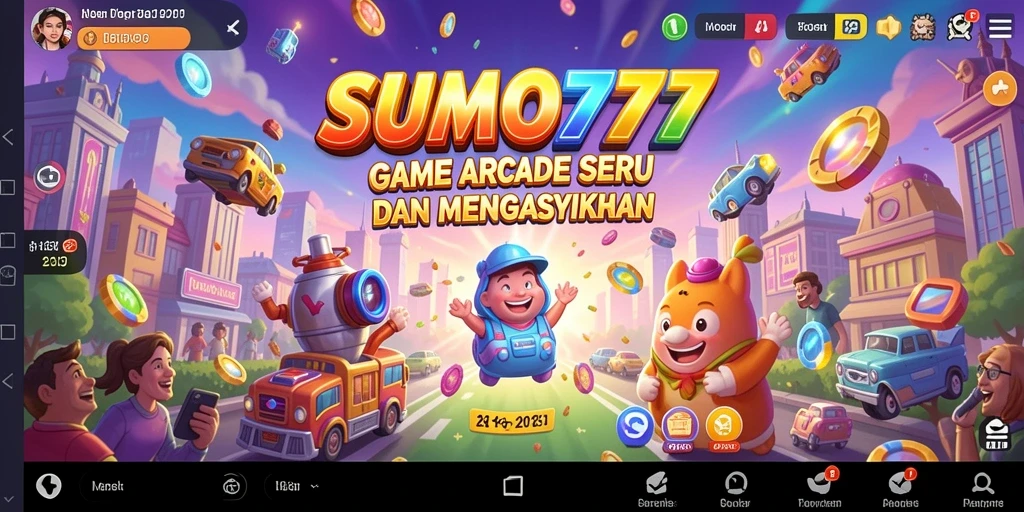 Screenshot SUMO777 menampilkan aksi pertarungan seru dalam game Arcade.