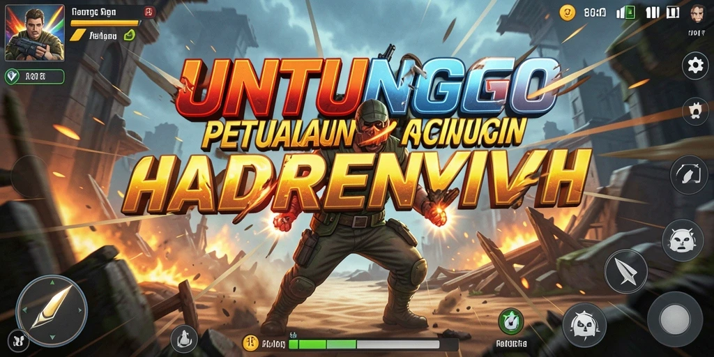 Tampilan gameplay UNTUNGGO dengan aksi mendebarkan.