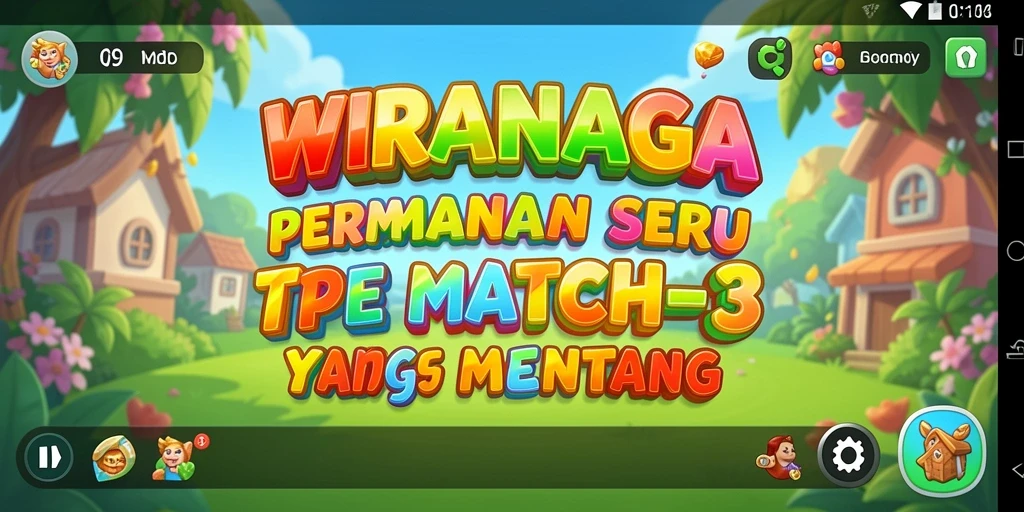 Tampilan menarik dari gameplay WIRANAGA Match-3 yang menantang.